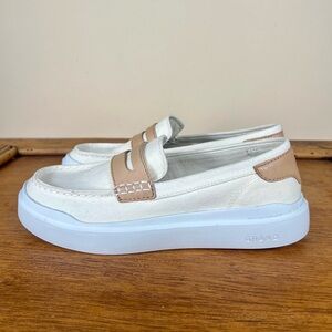 NEW Cole Haan Grandpro Rally Canvas Penny Loafers Size 6 Ivory